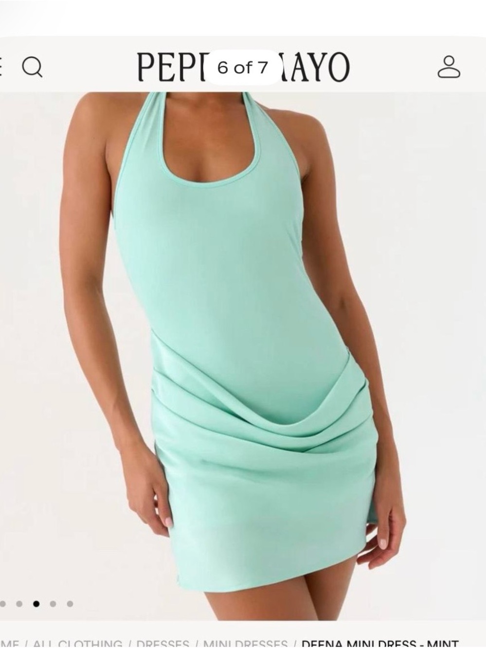 Peppermayo Mint Green Halter Mini Dress